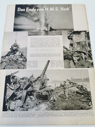 Die Wehrmacht - "Das Ende des britischen Kreuzers York in der Suda-Bucht", Nummer 13, 18. Juni 1941