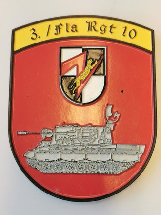 Bundeswehr, dekorative Tafel "3./ Fla Rgt 10"...