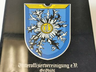 Bundeswehr, dekorative Fliese "Unteroffizierbereinigung e.V. Geißbühl", Maße 15 x 15 cm