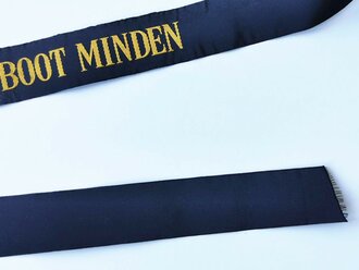 Bundesmarine, Mützenband "Minenjagdboot Minden", Länge ca 150 cm