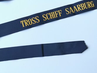 Bundesmarine, Mützenband "Tross Schiff Saarburg", Länge ca 150 cm