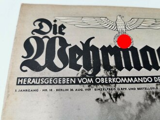 Die Wehrmacht - "Auf, marsch - marsch!", Nummer 18, datiert 30. August 1939