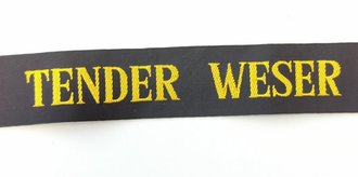 Bundesmarine, Mützenband "Tender Weser", Länge ca 150 cm