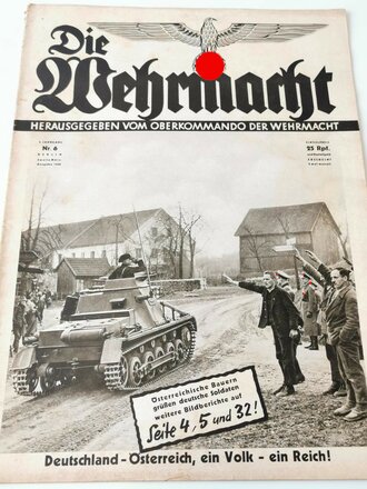 Die Wehrmacht - "Österreichische Bauern grüßen deutsche Soldaten", Nummer 6, Zweite März-Ausgabe 1938