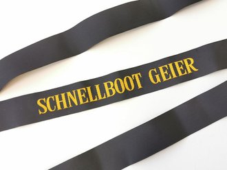 Bundesmarine, Mützenband "Schnellboot Geier", Länge ca 150 cm