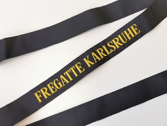 Bundesmarine, Mützenband "Fregatte Karlsruhe", Länge ca 150 cm