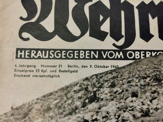 Die Wehrmacht - "Deutsche Freiwillige in Afrika", Nummer 21, datiert 9. Oktober 1940