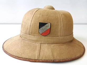 Luftwaffe Afrikakorps Tropenhelm. Getragenes Stück...