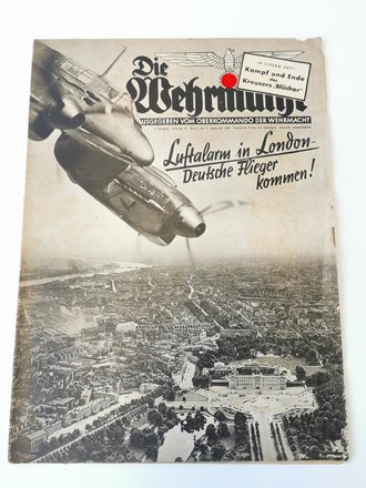 Die Wehrmacht - "Kampf und Ende des Kreuzers Blücher" Nummer 19, 11. September 1940
