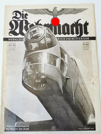 Die Wehrmacht - "Deutsches Kampfflugzeug Die Kanzel der Ju 86" Nummer 25, datiert 1. November 1937