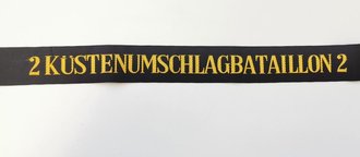 Bundesmarine, Mützenband "2 Küstenumschlagbataillon 2", Länge ca 145 cm