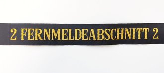 Bundesmarine, Mützenband "2 Fernmeldeabschnitt 2", Länge ca 150 cm