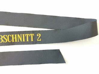 Bundesmarine, Mützenband "2 Fernmeldeabschnitt 2", Länge ca 150 cm
