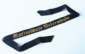 Kriegsmarine, Mützenband "Marineschule Wesermünde", Länge ca 100 cm