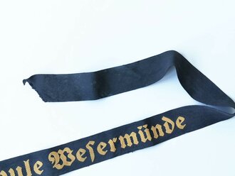 Kriegsmarine, Mützenband "Marineschule Wesermünde", Länge ca 100 cm