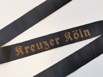 Kriegsmarine, Mützenband "Kreuzer Köln", Länge ca 115 cm
