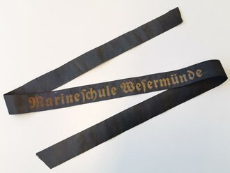 Kriegsmarine, Mützenband "Marineschule Wesermünde", Länge ca 115 cm