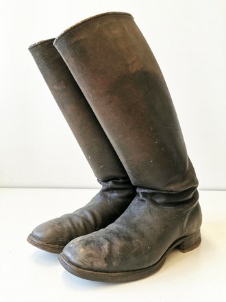 Paar Stiefel für Offiziere der Wehrmacht, ungereinigtes Paar, Sohlenlänge 28cm