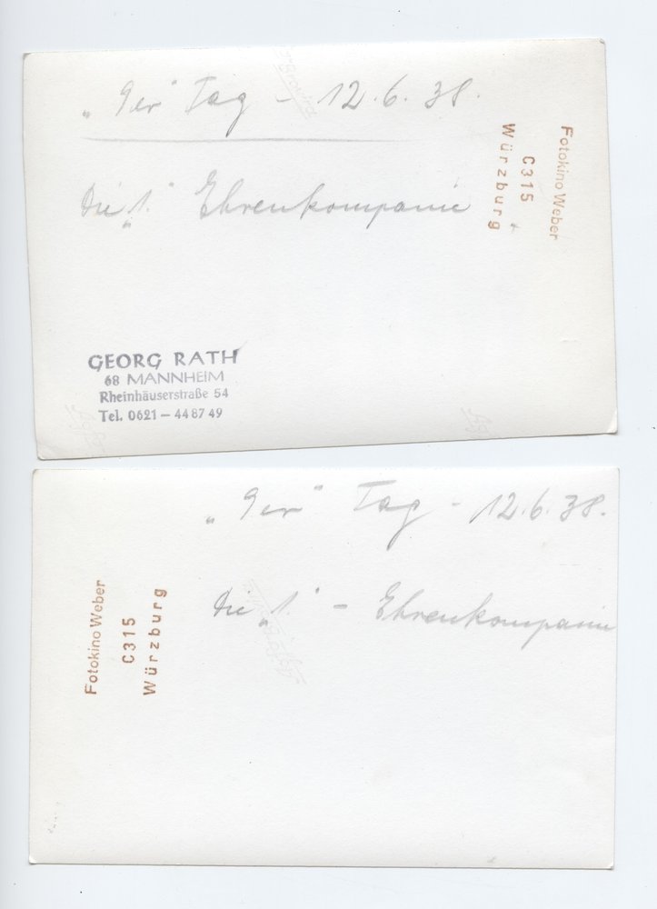 2 Fotos Ruckseitig Beschriftet 9er 12 06 1938 Die 1 Ehrenkomp 30 00
