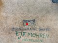 Kartentasche Wehrmacht , getragenes Stück , die Stempelung im Deckel darf zumindest als zweifelhaft angesehen werden