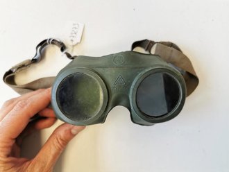 Schutzbrille "Auer Neophan" Wehrmacht, weiches Gummi , die Gläser leicht grün getönt