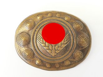 Reichsarbeitsdienst der weiblichen Jugend Erinnerungsbrosche in Bronze, Buntmetall