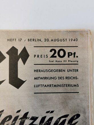 Der Adler "Gleitzüge in den Tod", Heft Nr. 17, 20. August 1940