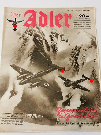 Der Adler "Deutsche Flugzeuge am Olymp", Heft Nr. 10, 13. Mai 1941