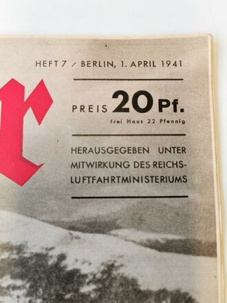 Der Adler "Deutsche Luftwaffe in Bulgarien", Heft Nr. 7, 1. April 1941