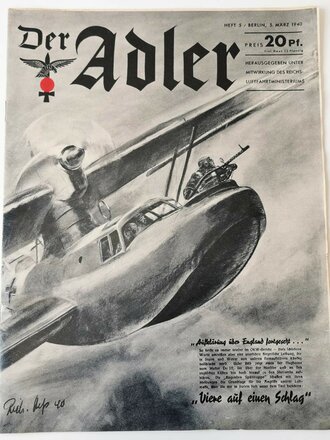 Der Adler "Aufklärung über England fortgesetzt..", Heft Nr. 5, 5. März 1940