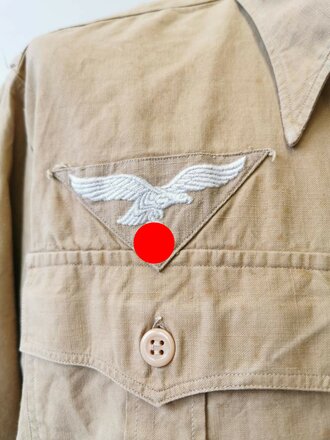 Luftwaffe Tropenhemd langarm, getragenes Stück in gutem Zustand, der Adler original vernäht