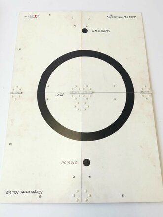 Visierlinienprüfer 36 für MG08 u. 08/15. Kasten original lackiert, Inhalt in gutem Zustand, die Optik mit nebliger Durchsicht, Schlüssel des Kasten fehlt