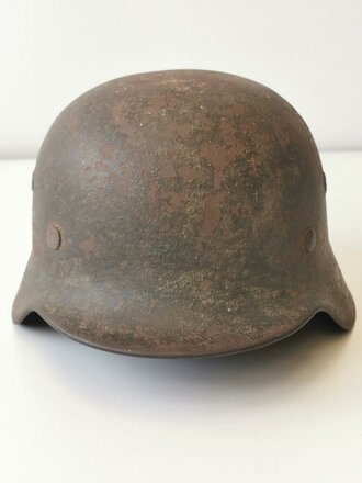 Heer, Stahlhelm Modell 1940. Zusammengehöriges Stück, Glockengrösse 64, Originallack, das Abzeichen entfernt