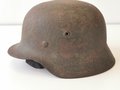 Heer, Stahlhelm Modell 1940. Zusammengehöriges Stück, Glockengrösse 64, Originallack, das Abzeichen entfernt