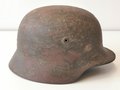 Heer, Stahlhelm Modell 1940. Zusammengehöriges Stück, Glockengrösse 64, Originallack, das Abzeichen entfernt