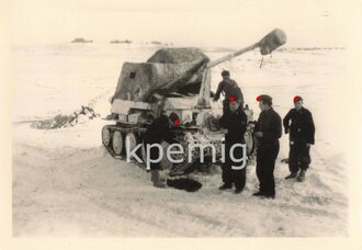 Panzerjäger auf tschechischem Fahrgestell in Wintertarn, Maße 6 x 9 cm