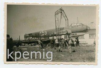 JU 88 bei der Zugverladung, Maße 5 x 9 cm