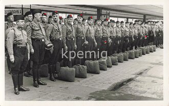 NSKK vor Abfahrt zum Reichsparteitag, Maße 9 x 14 cm