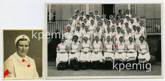 2 Aufnahmen von Rot-Kreuz-Schwestern mit Gebietsdreieck...