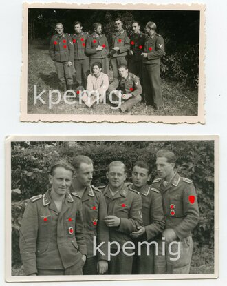 8 Aufnahmen von Fliegendem Personal mit Auszeichnungen Krimschild, EK I und Frontflugspangen, Maße von 7 x 10 cm bis 6 x 9 cm