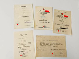 Verleihungsurkunden des Träger des Deutschen Kreuz in gold Kurt Jahnke. Das vorläufige Besitzzeugnis zum DK mit eigenhändiger Unterschrift Generalfeldmarschall Keitel