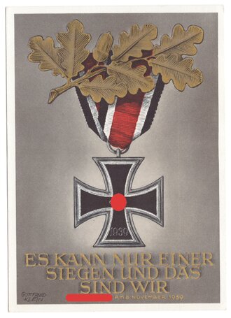 "Es kann nur einer siegen und das sind wir" Eisernes Kreuz zweiter Klasse Postkarte