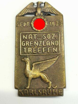 Blechabzeichen Nat.Soz. Grenzlandtreffen Karlsruhe 1933,...