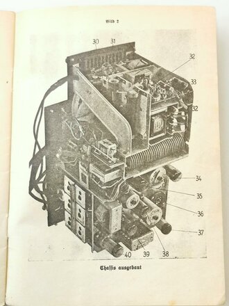 D1029/6 " Merkblatt zur Bedienung des Wehrmacht Rundfunkenpfängers WR1/P" vom 04.10.41 mit 14 Seiten plus Anlagen