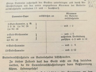 D1029/6 " Merkblatt zur Bedienung des Wehrmacht Rundfunkenpfängers WR1/P" vom 04.10.41 mit 14 Seiten plus Anlagen