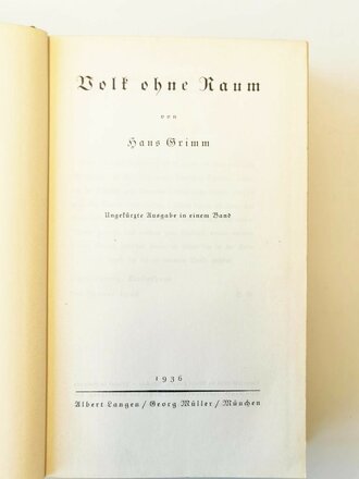 "Volk ohne Raum", gebraucht, 1298 Seiten, DIN A5