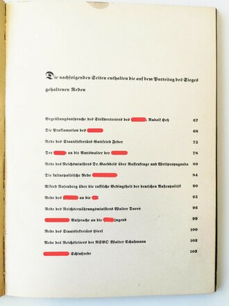 "Nürnberg 1933 " Der erste Reichstag der geeinten deutschen Nation. 111 Seiten, Einband bestossen, sonst guter Zustand