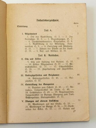 H.Dv.12 "Reitvorschrift" 1937, 204 Seiten