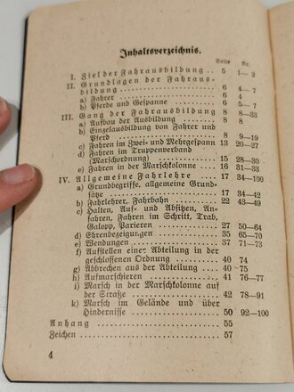 H.Dv.465/1 "Fahrvorschrift"  Heft 1 " Allgemeine Grundsätze der Fahrausbildung" Berlin 1941 mit 54 Seiten