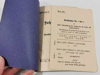 H.Dv.465/2 "Fahrvorschrift"  Heft 2 " Ausbildung des Jungpferdes" Berlin 1936 mit 25 Seiten